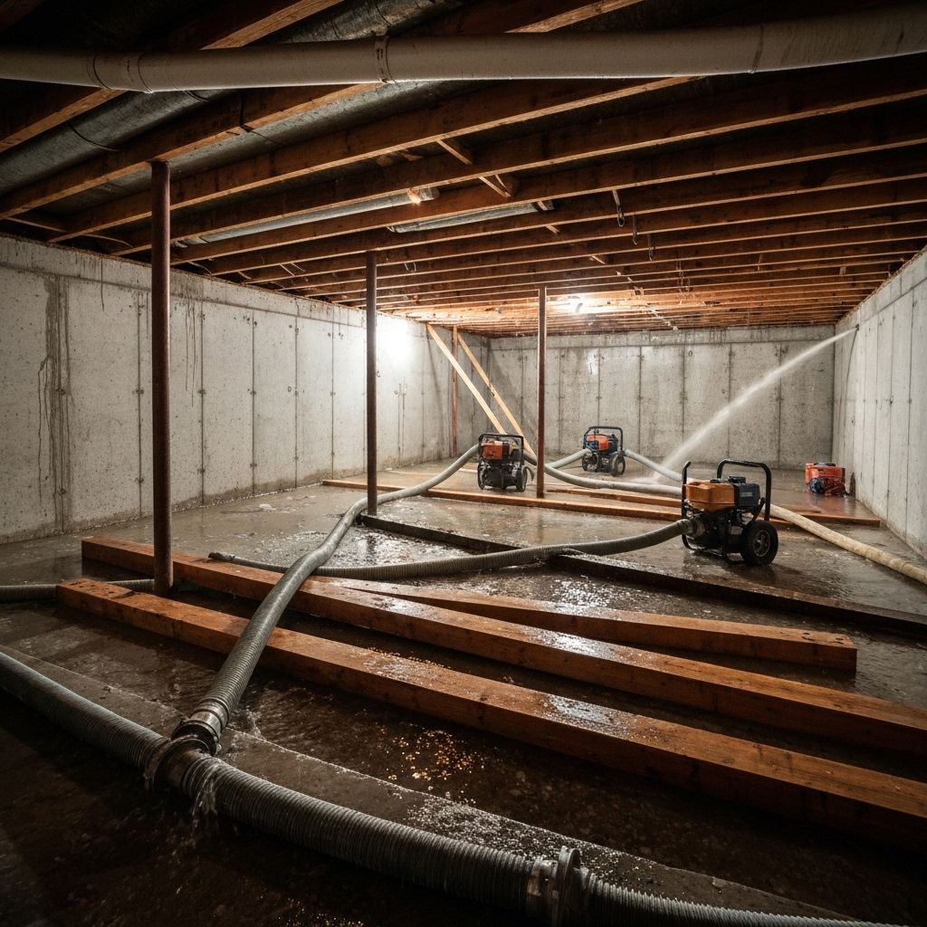 Water extraction equipment removing flood water in Bloomington, MN